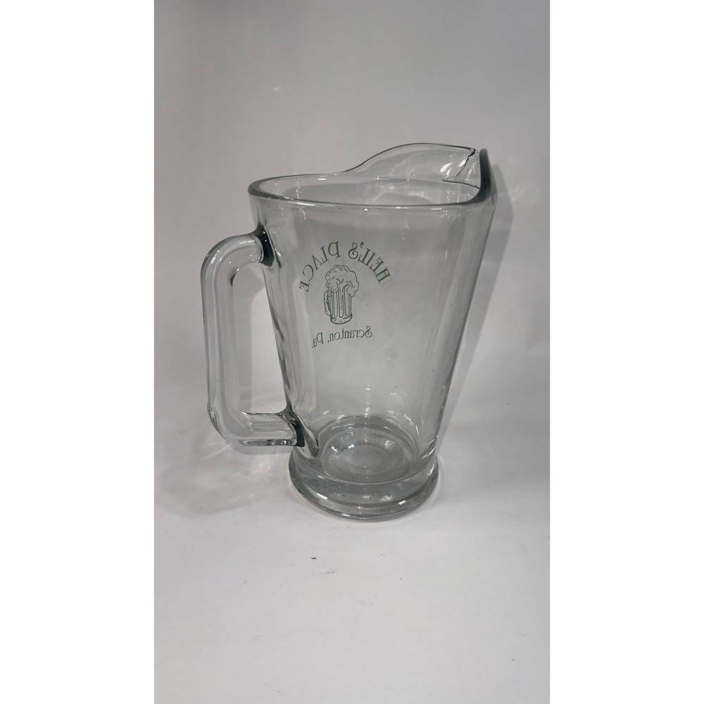 Heil's Place Scranton PA Glass Beer Pitcher Vintage Bar Memorabilia Closed - Picture 4 of 8